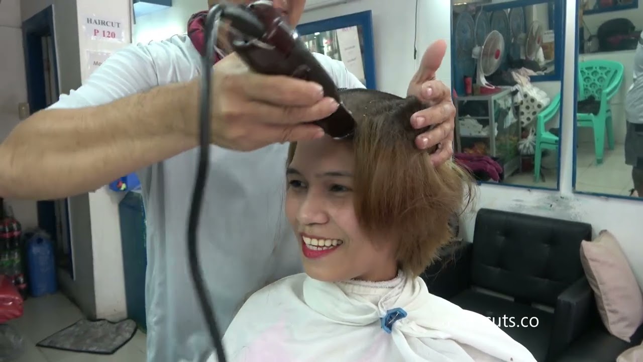 Vid 1027 – Athena Chin Length to Short Buzz Cut