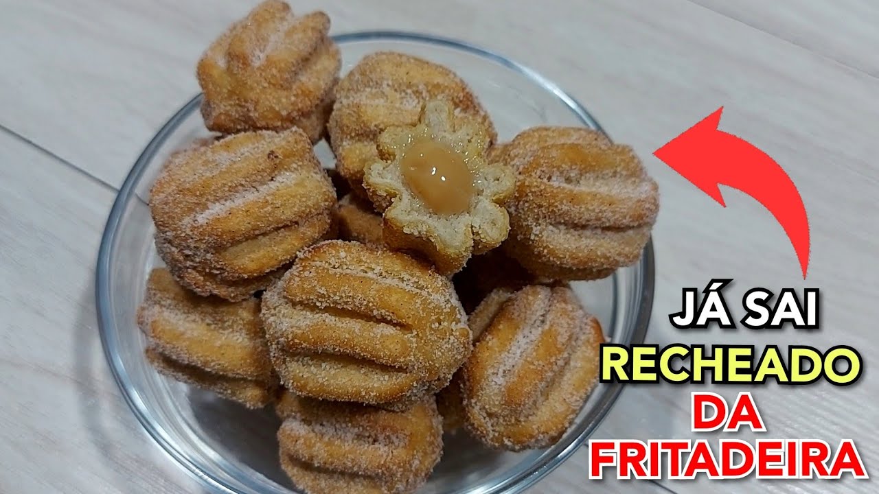 MINI CHURROS CASEIRO | JÁ SAI DA FRITADEIRA RECHEADO