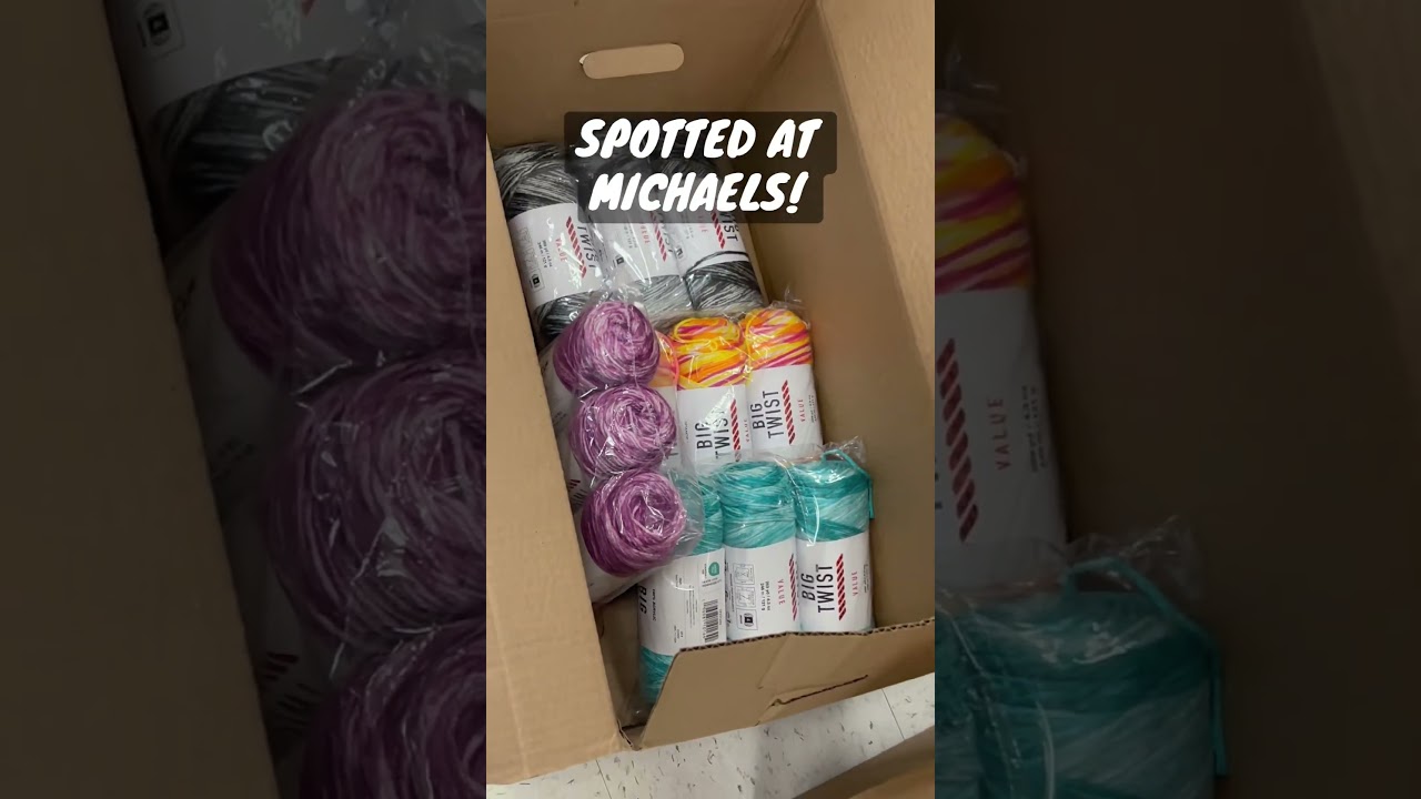 Michaels yarn reset going on in my store on 8/8 & look what I spotted in a box! #bigttwist #michaels