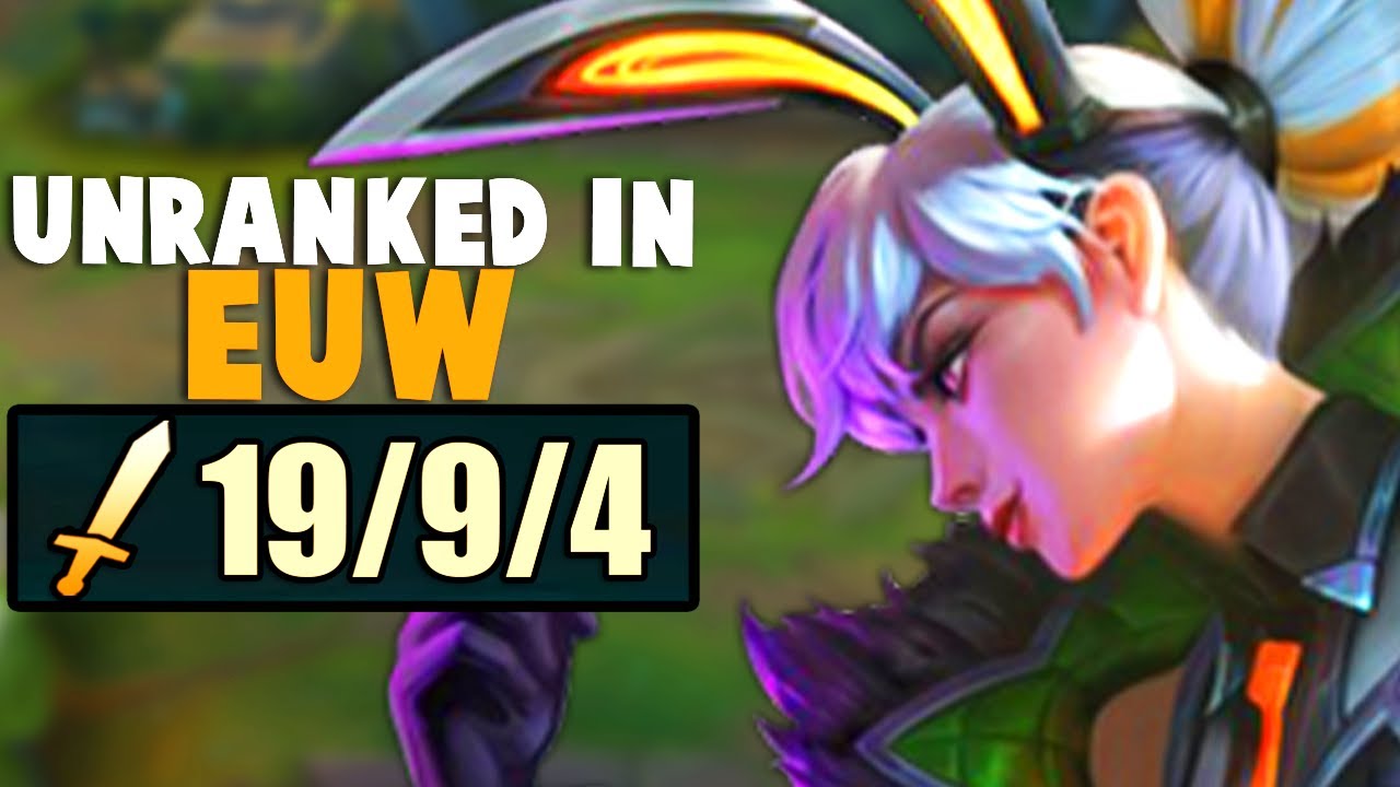 Игрок ранга 1 Challenger Ривен играет без рейтинга на сервере EUW.