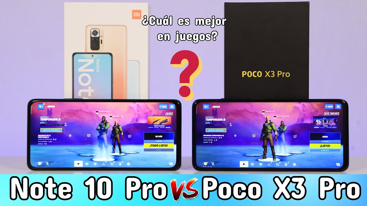 Prueba de Rendimiento & Potencia🔥 Redmi Note 10 Pro vs POCO X3 Pro ✔️Fortnite😱 Antutu🔥Cuál comprar?