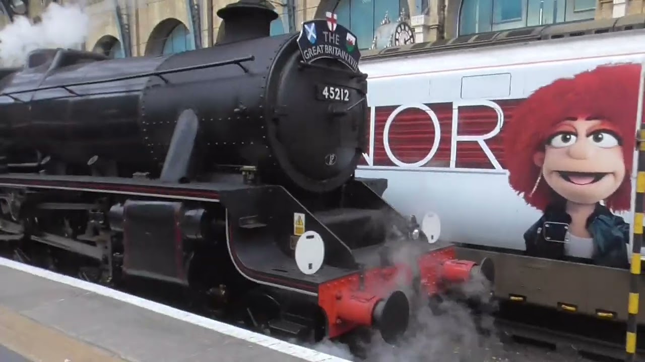 Black Five no 45212 on The Great Britain XVII at London King's Cross on Sunday 4th May 2025