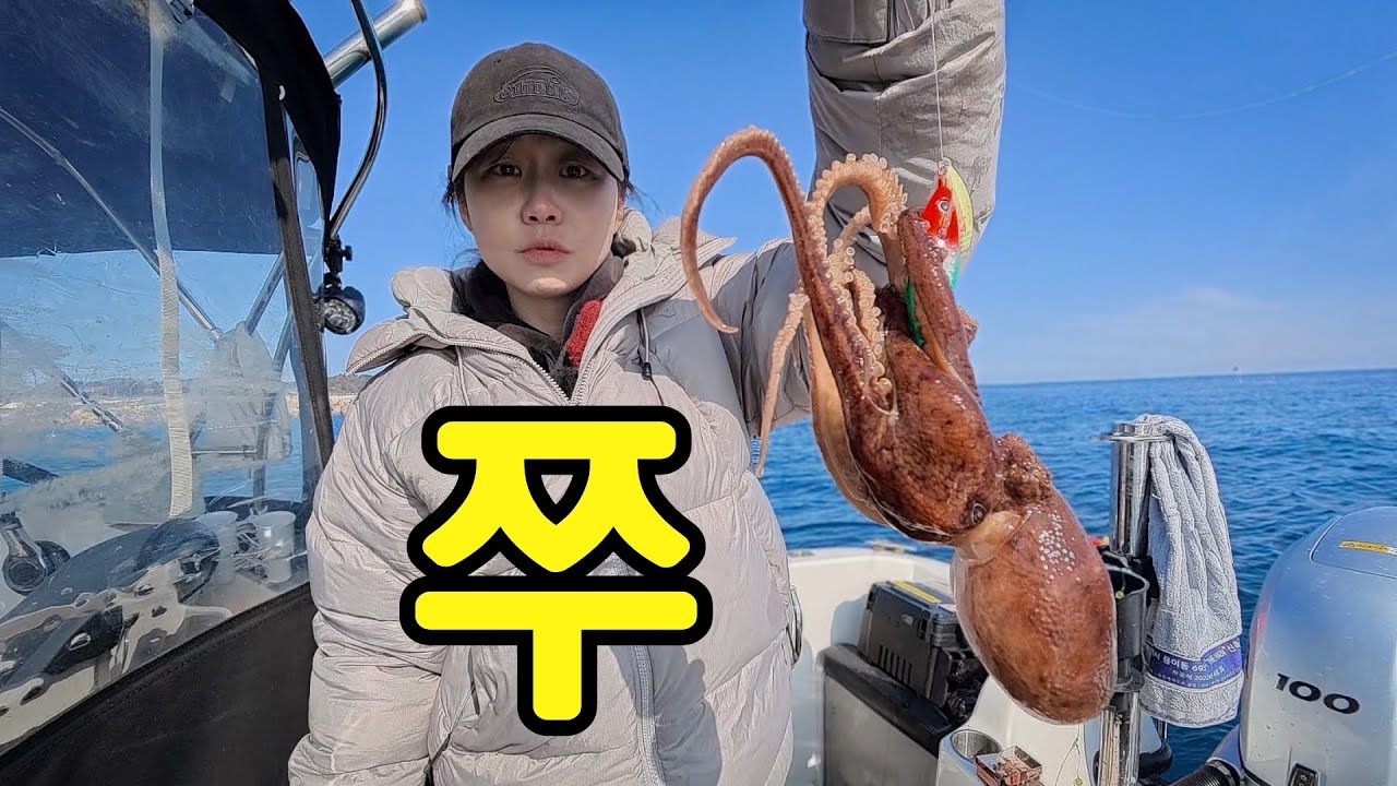 연안에서 이런 사이즈의 주꾸미가? ㄷㄷ (+왕열기 폭탄)