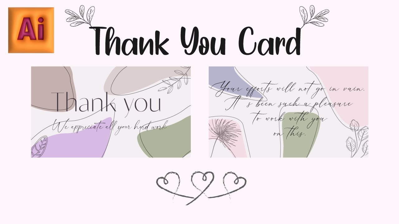 Thank You Card Design in Illustrator || Card Design Illustrator