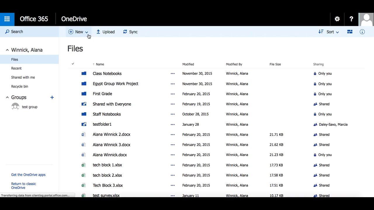 OneDrive: Sharing a folder with a group