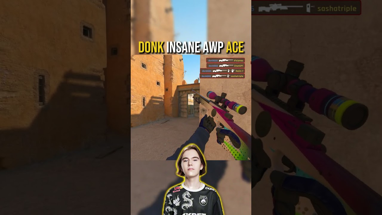 donk playing faceit | insane awp ace. #cs2moments  #csgo #cs2clips #donk