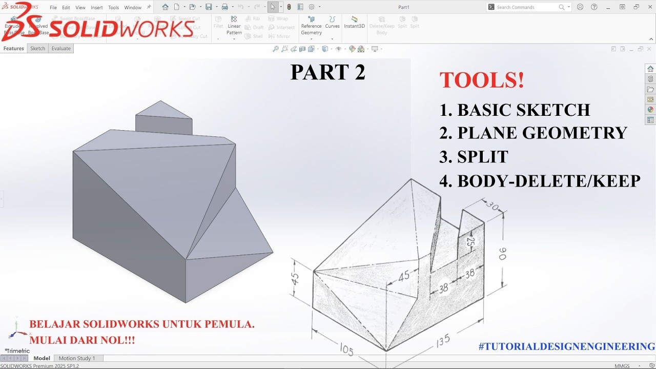 TutorialDesignEngineering | Basic 3D Modeling | SolidWorks Part 2