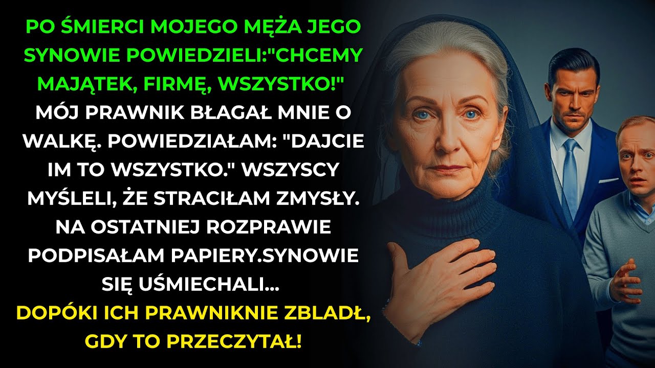 Oddałam chciwym spadkobiercom wszystko. Ich prawnik przeczytał jedno zdanie i zesztywniał...