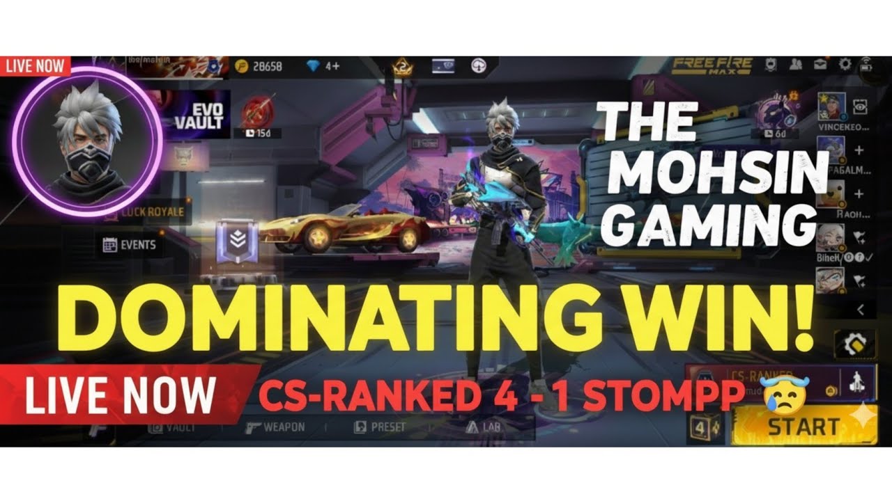 The Mohsin Gaming  is live  // free fire renked push
