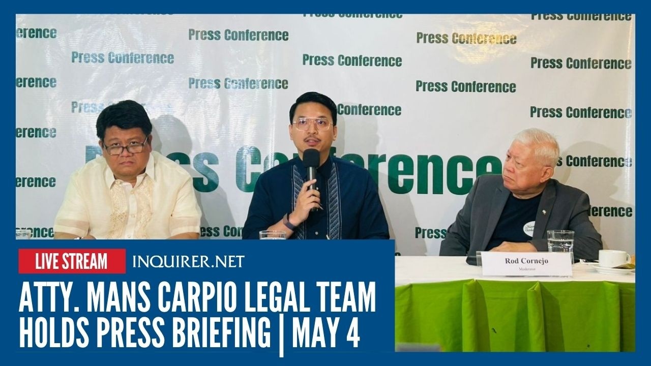 LIVE: Atty. Mans Carpio legal team holds press briefing | May 4