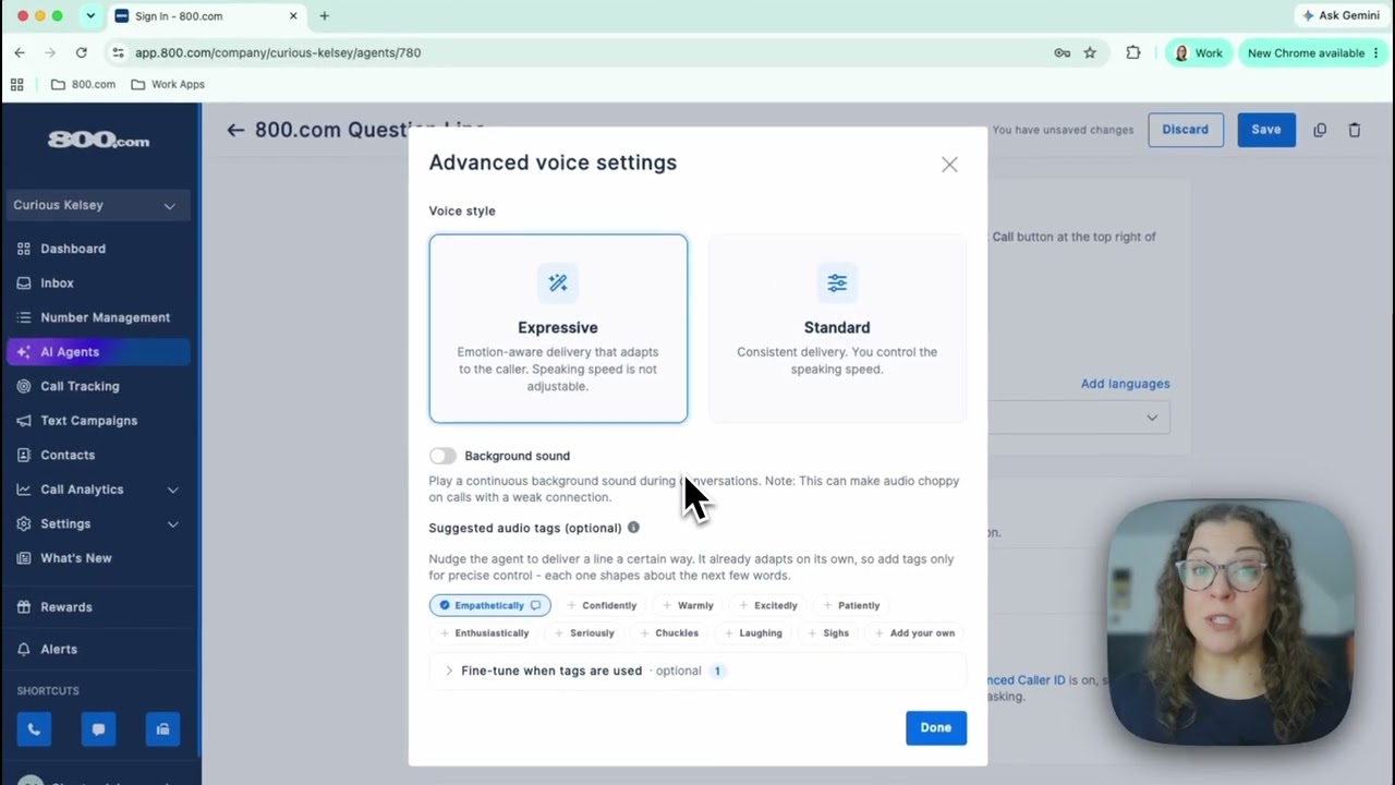 Turn On Expressive Voice for Your AI Agent | 800.com Tutorial