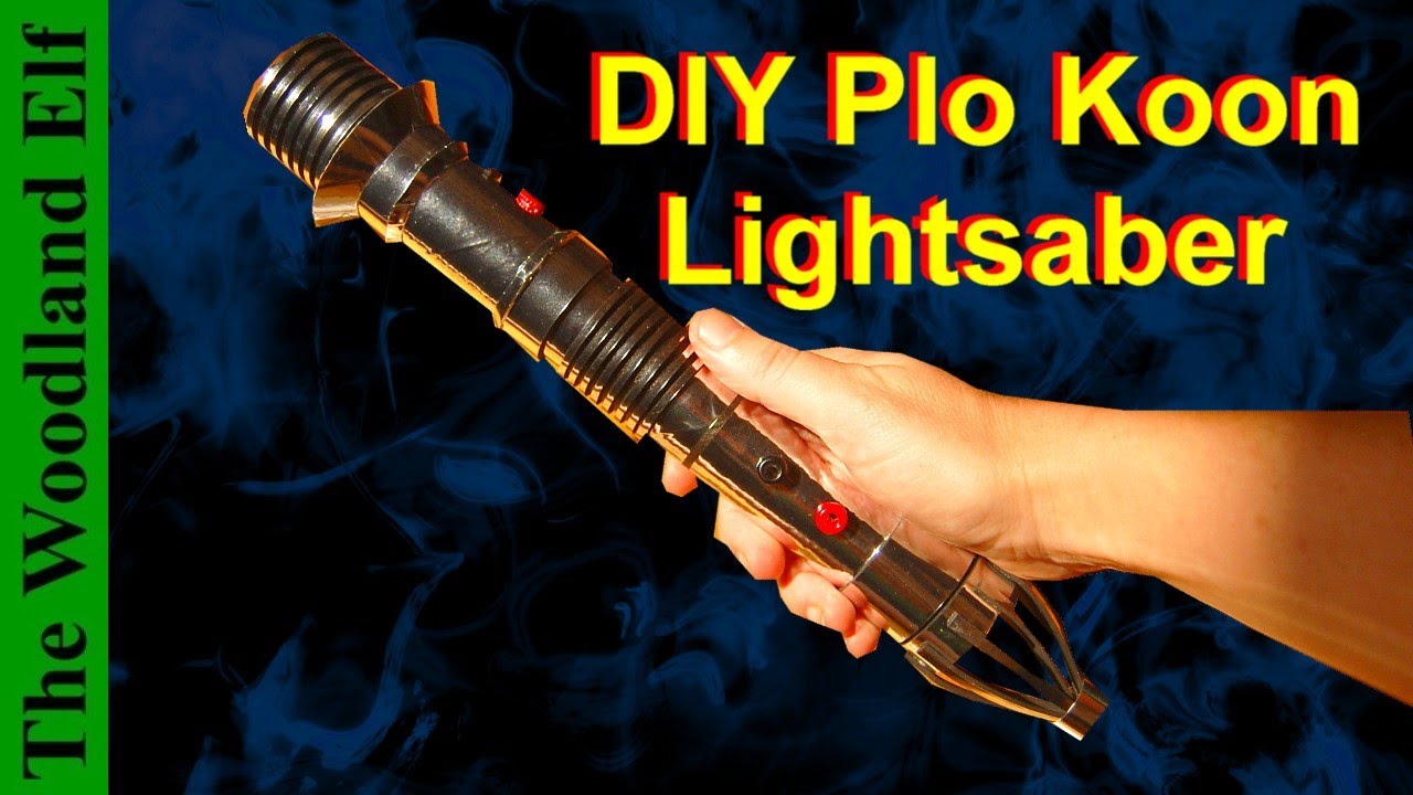 How To Make A Plo Koon Lightsaber (Cardboard) Star Wars - Cheap and Easy Luminara Unduli