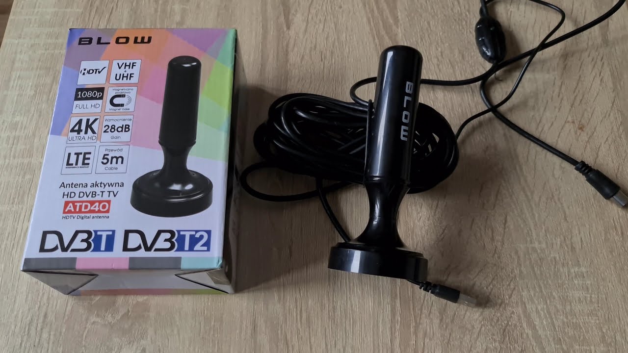 BLOW ATD 40 HD DVB T2 HEVC TV, Active Antena Aktywna Rozpakowanie PL. [4K]