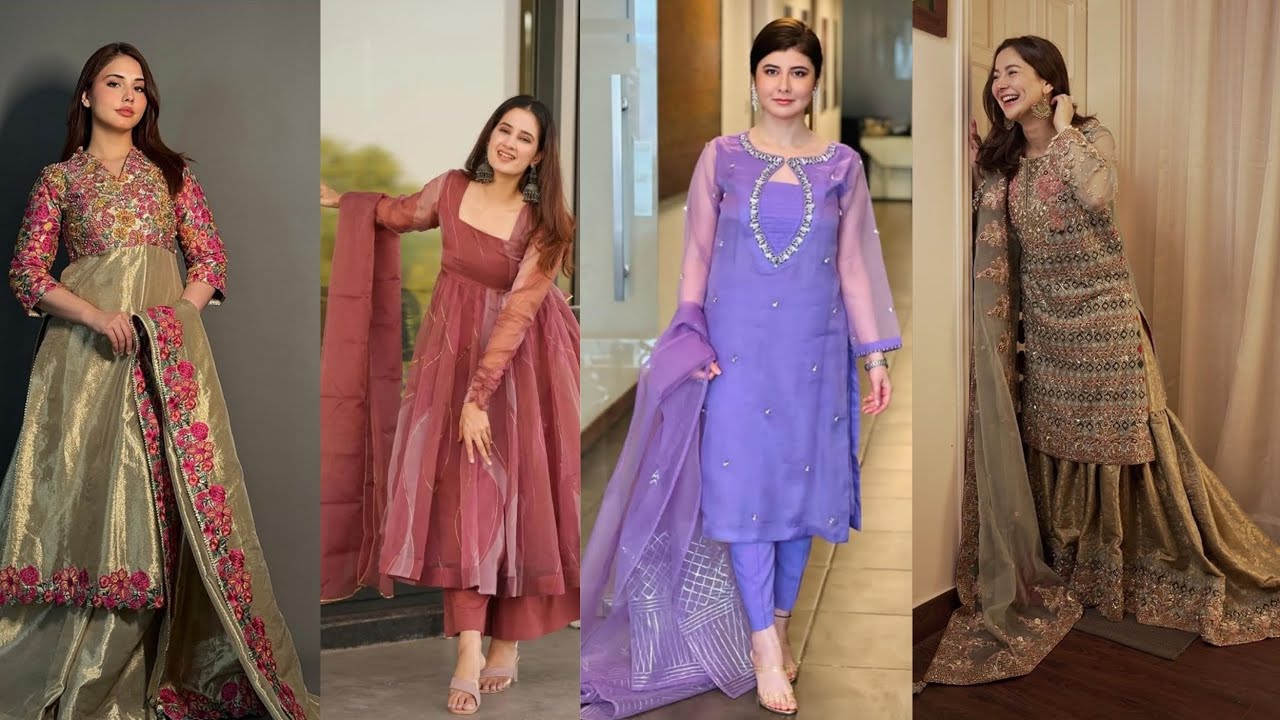 New Organza and Silk Partywear Dress Designing ideas ♥️ #foryou #1million #fashion #viral #party #yt