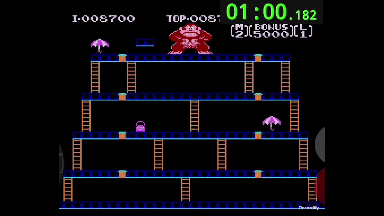 Donkey kong [NES] speedrun 00:01:41:595
