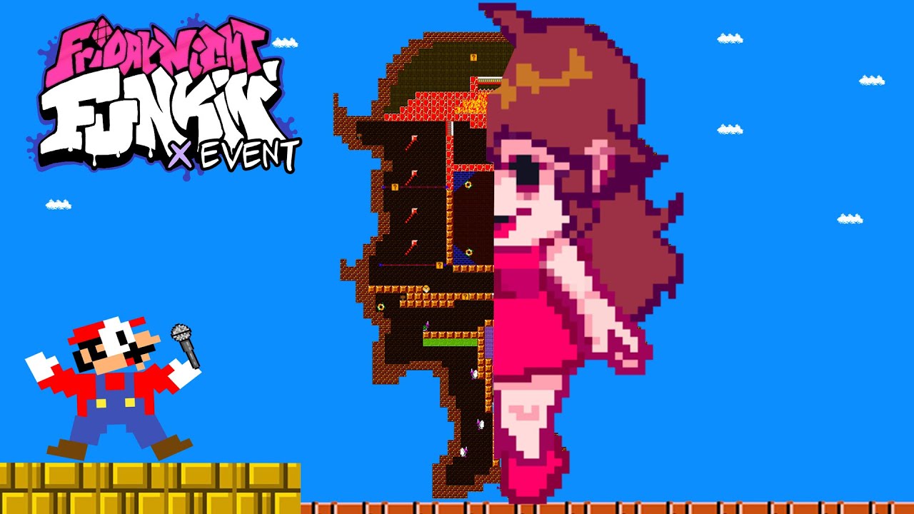 Game Box: Super Mario VS Giant GIRL FRIEND MAZE (Friday Night Funkin) | Game animation