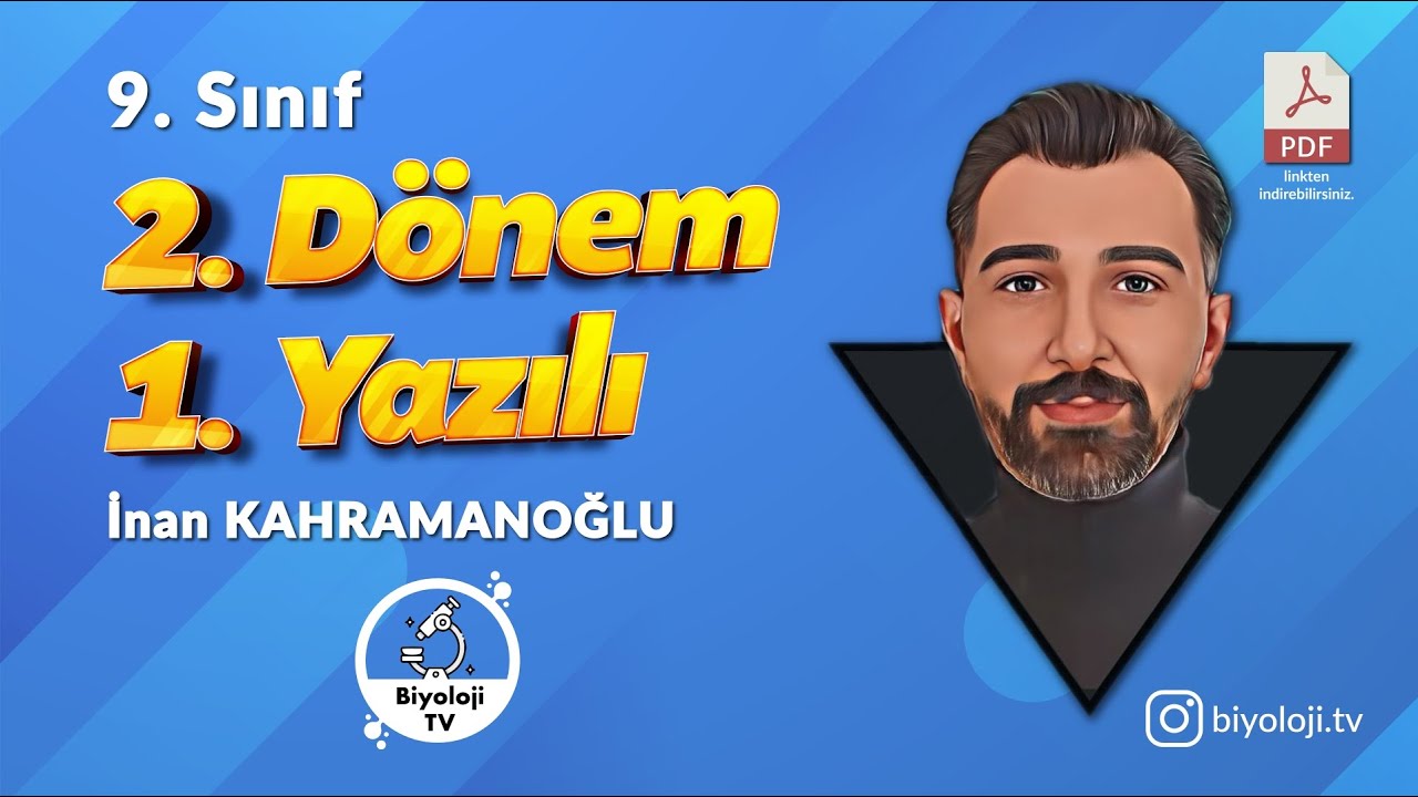 9.Sınıf Biyoloji 2.Dönem 1.Yazılı +PDF | 2024