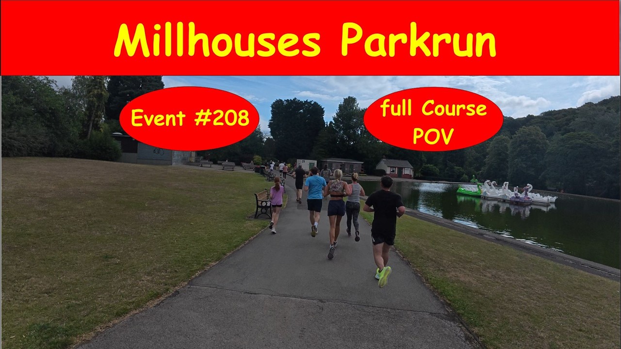 Millhouses Parkrun. Full course POV With Running Stats And Positions
