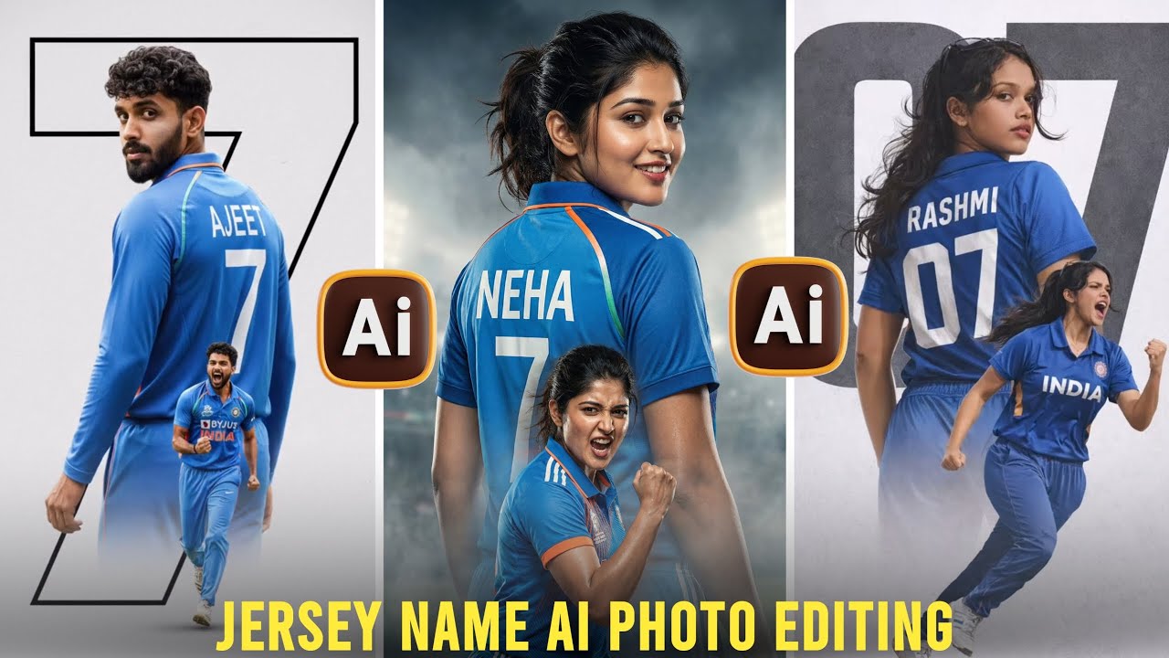 Cricket Team Jersey Name AI Photo Editing Prompt | Google Gemini Tutorial