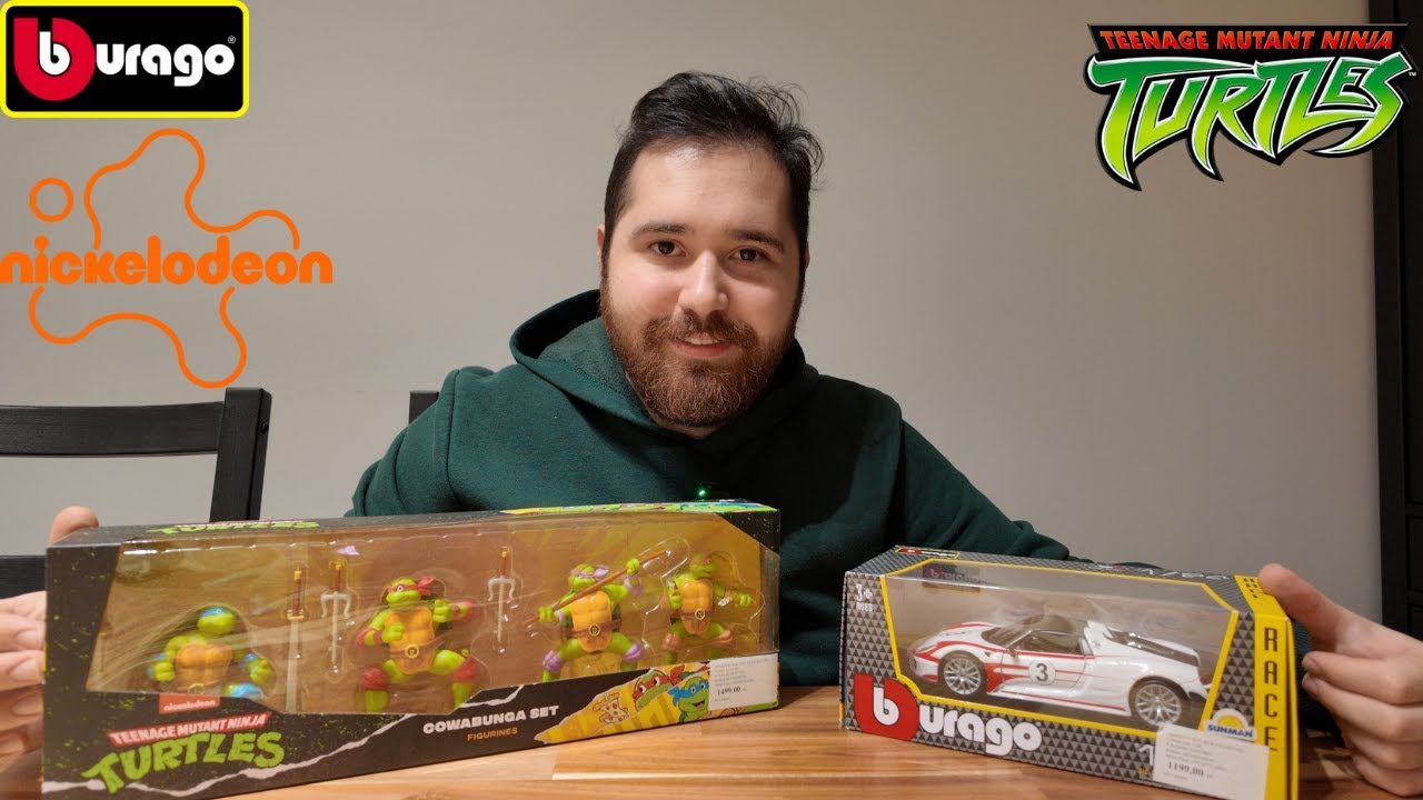 BURAGO 1/24 PORCHE SUNMAN NİNJA KAPLUMBAĞLAR FİGÜR İNCELEME !!!!