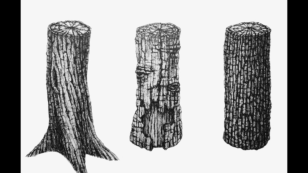 How To Draw Tree Trunks || Rendering And Texturing || 2 of 2
