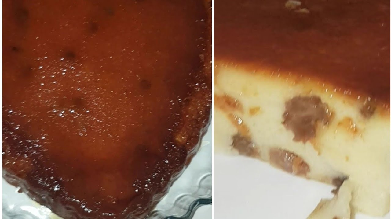 gâteau à la semoule aux raisins secs et caramel