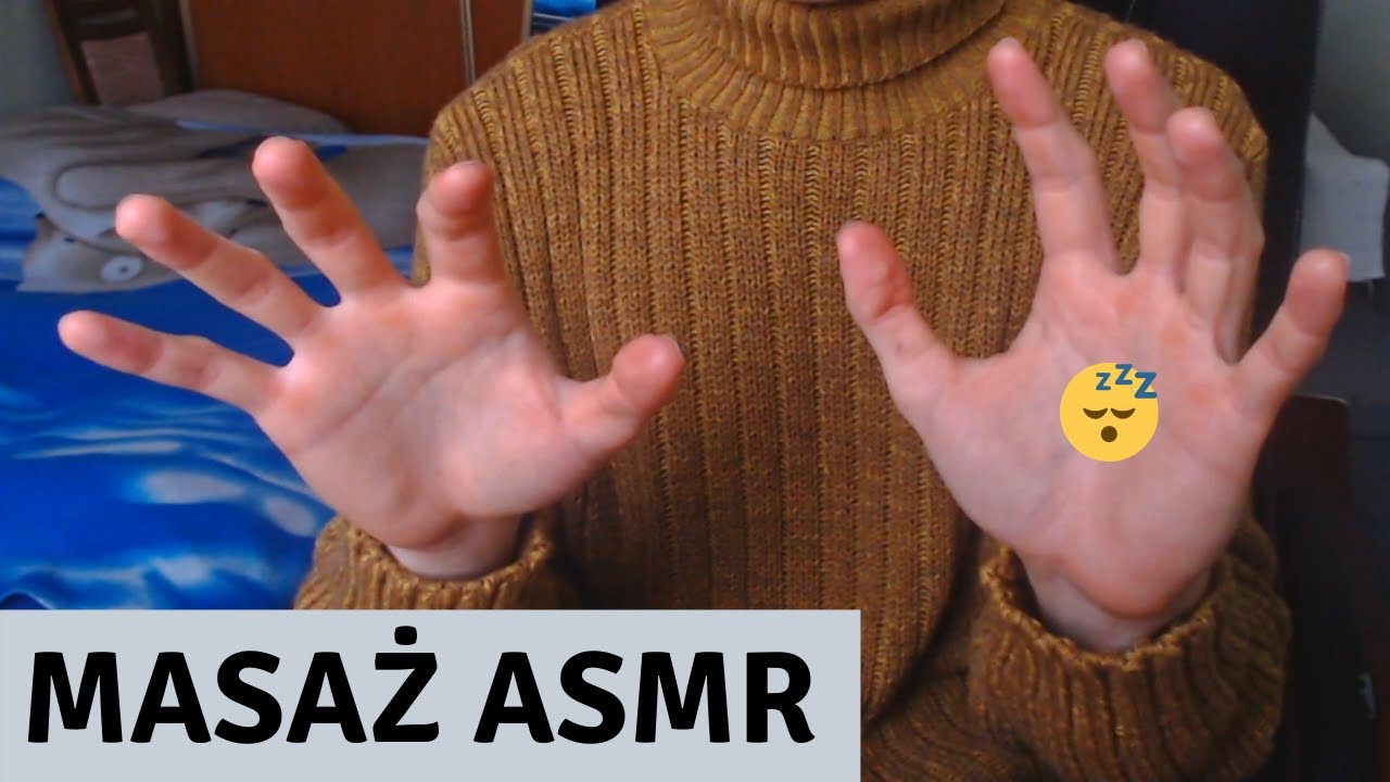ASMR PO POLSKU MASAŻ TWARZY, GŁOWY, SZEPT, RUCHY DŁONI