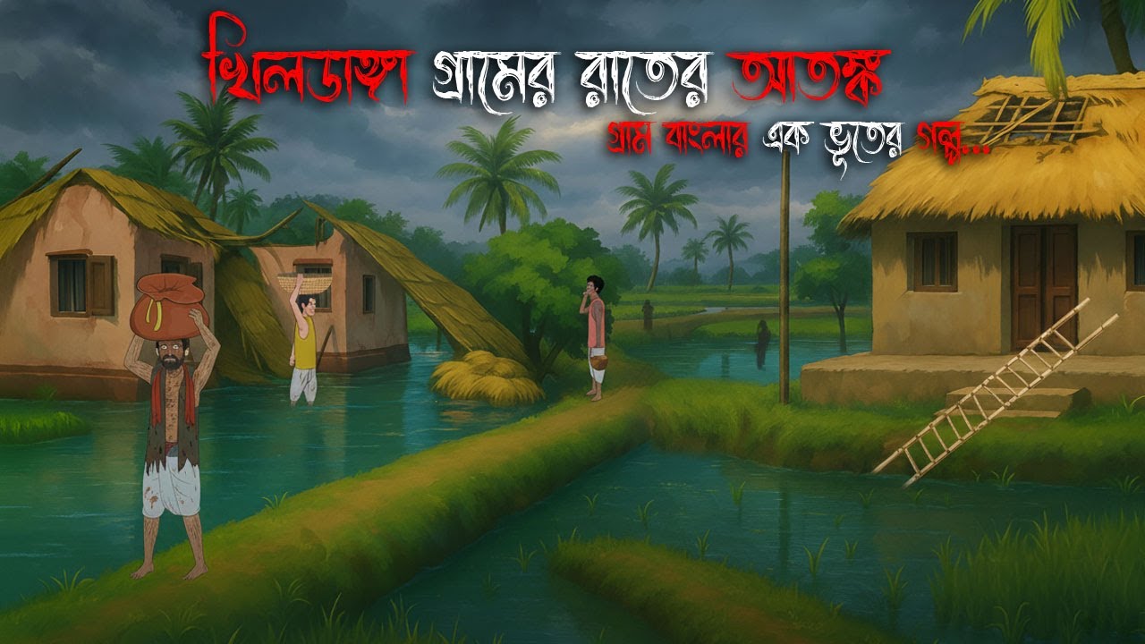 খিলডাঙা গ্রামের রাতের আতঙ্ক | Bhuter Cartoon | Bengali Horror Cartoon | Bhuter Golpo | Adharer Golpo