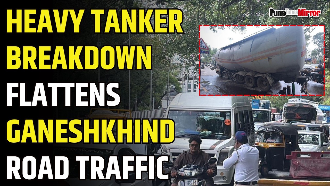 Tanker Breakdown Triggers Traffic Nightmare on Pune's Ganeshkhind Road