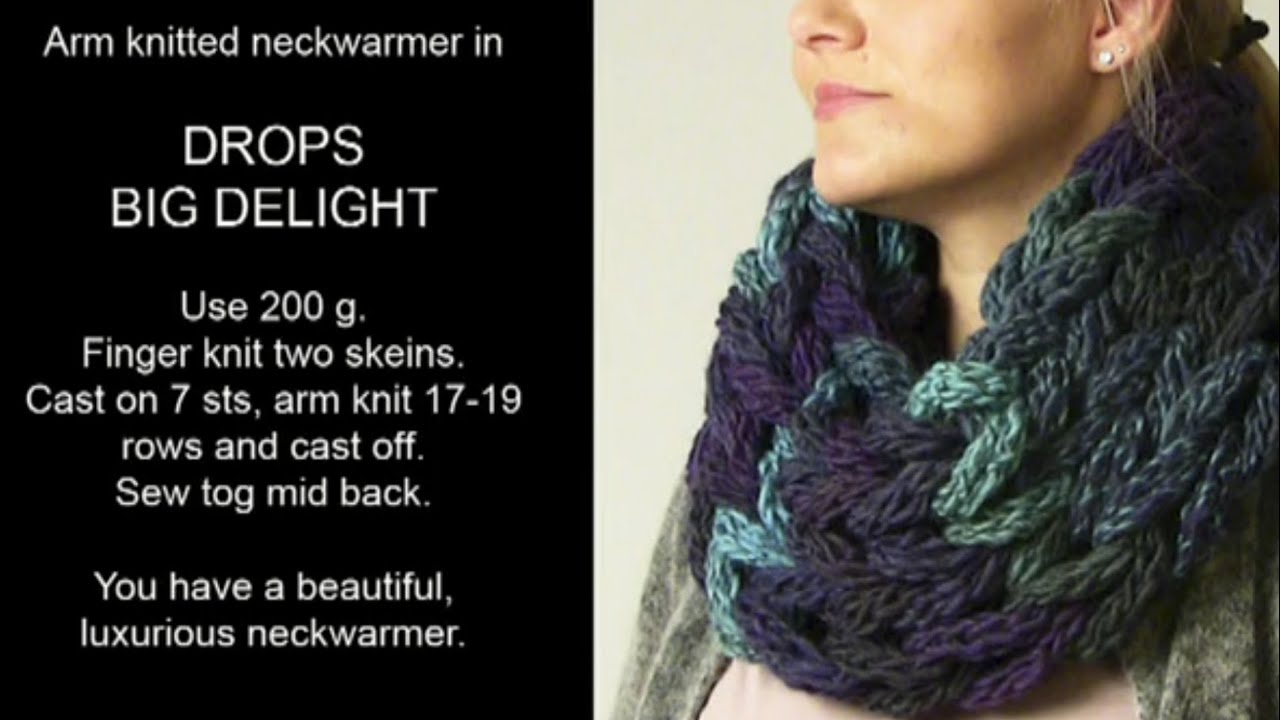 How to finger- and armknit a neckwarmer