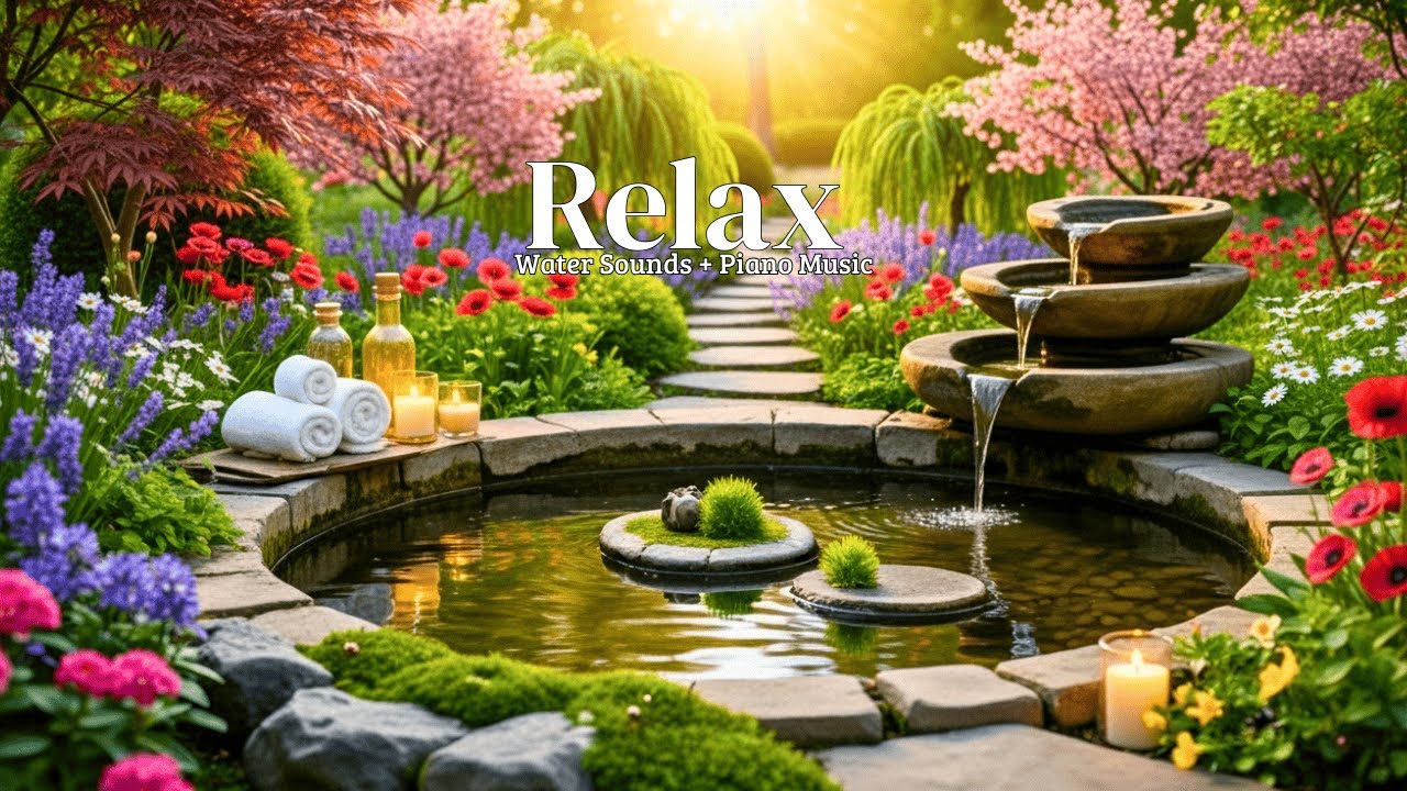 Relaxing Sleep Music + Bamboo Water Sounds 🌿 Deep Healing and Meditation Music | Calm Mind & Body