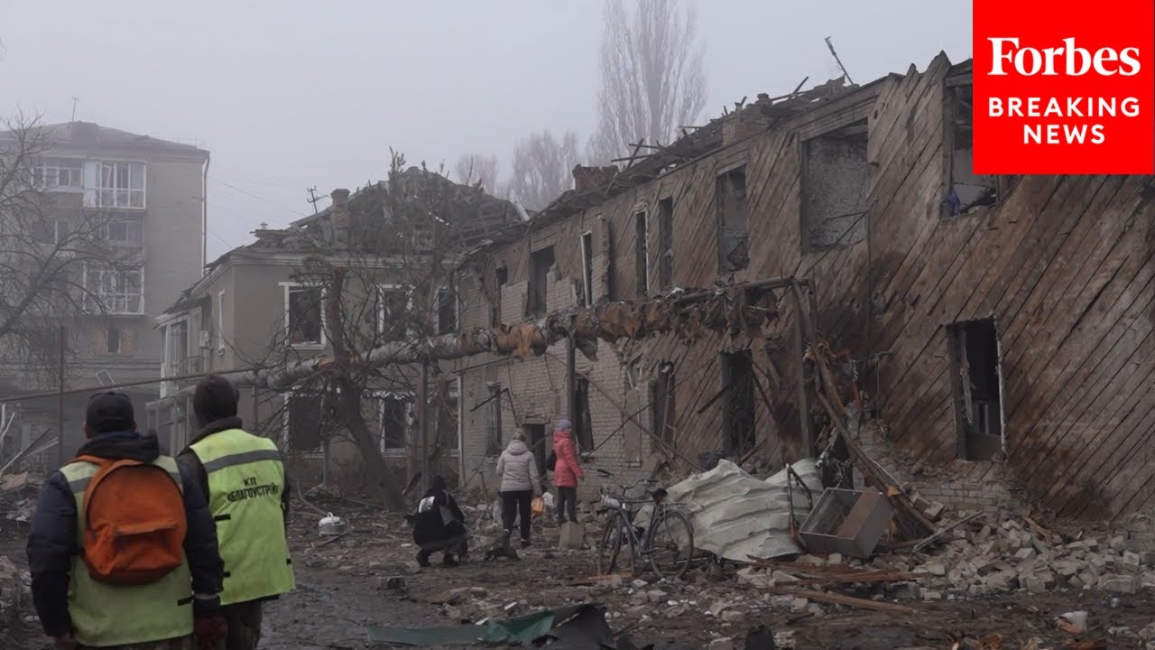 Ukrainians Deal With Aftermath Of Russian Airstrike In Sloviansk