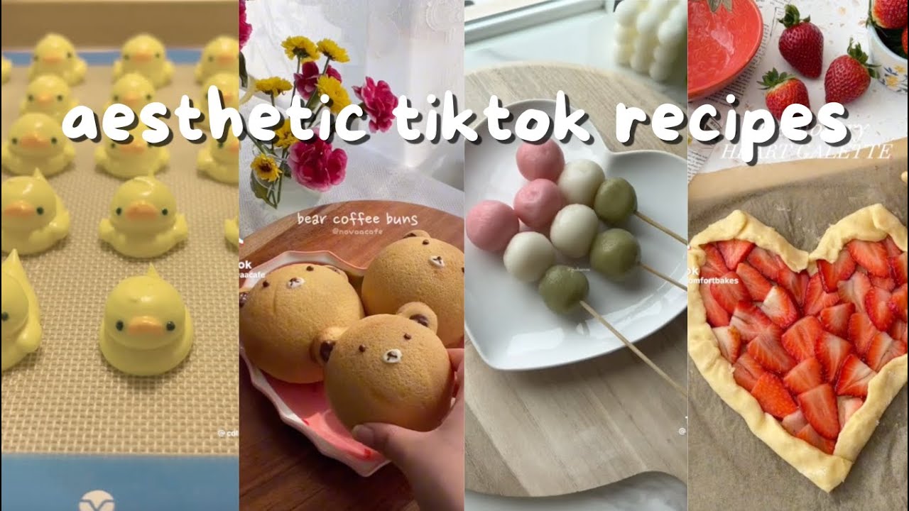 aesthetic recipes from tiktok!! 🎂 🍡 🍩