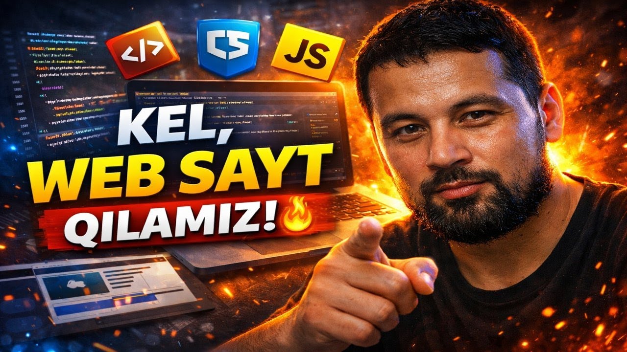 Kel endi Web Sayt Yaratish Jarayonida! 💻 0 dan Professional Website | Live Coding
