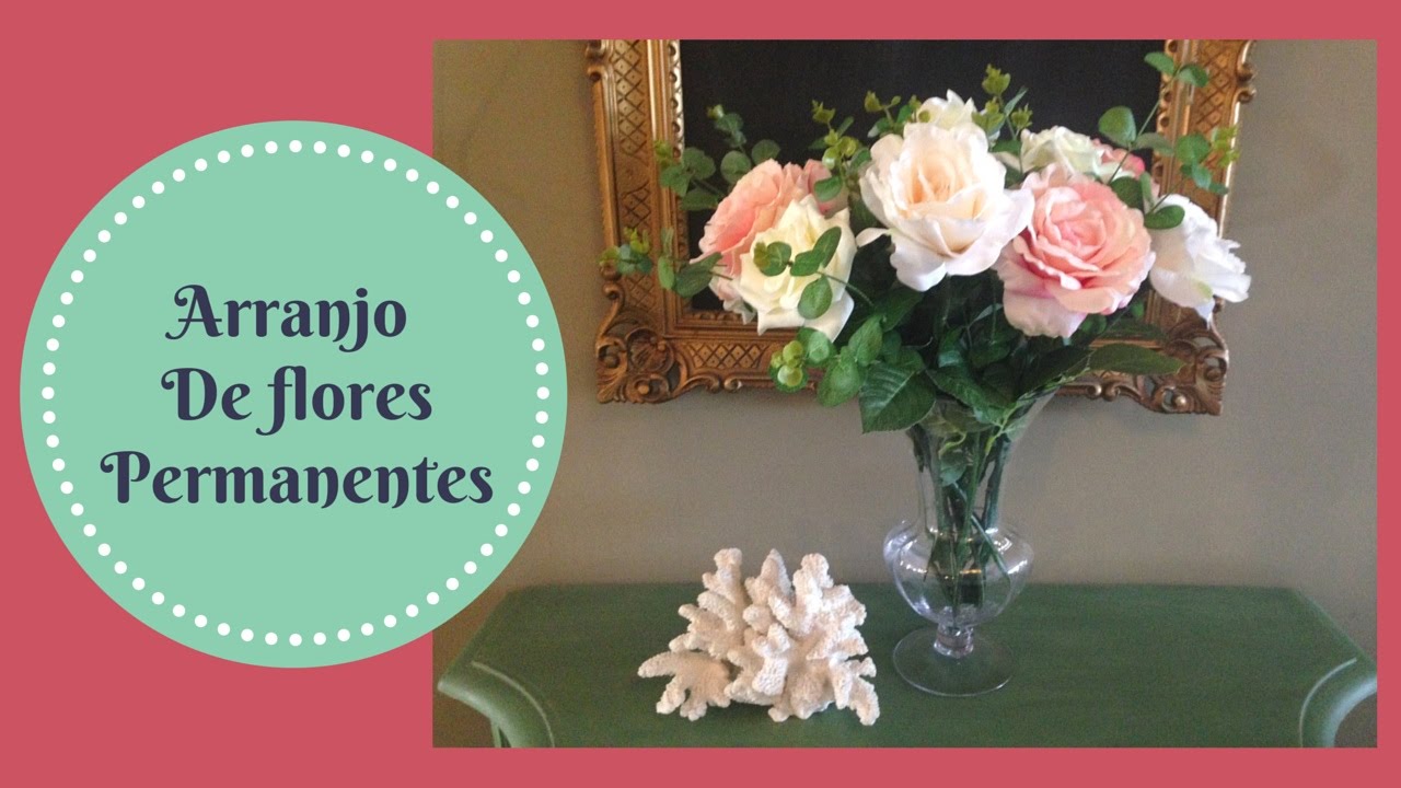 Decore sua casa-Arranjo de flores no vaso de vidro