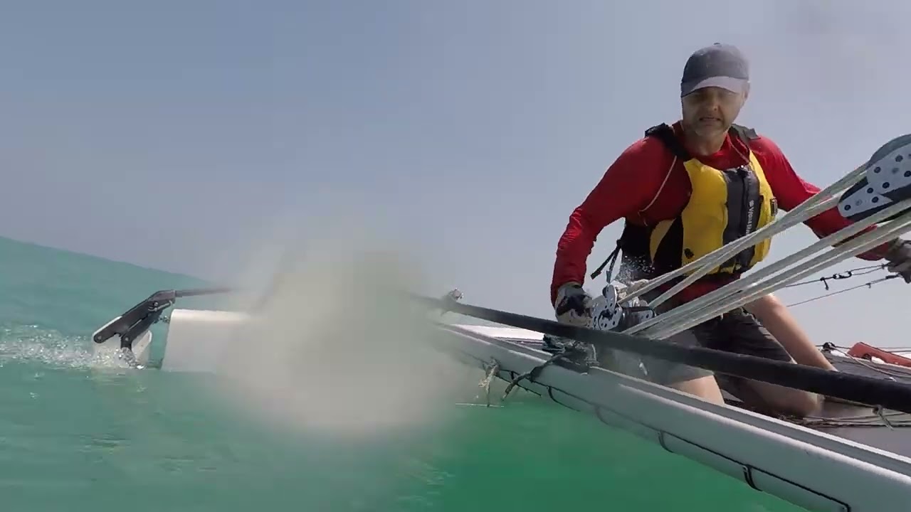 Demasted NACRA 20 Spinnaker