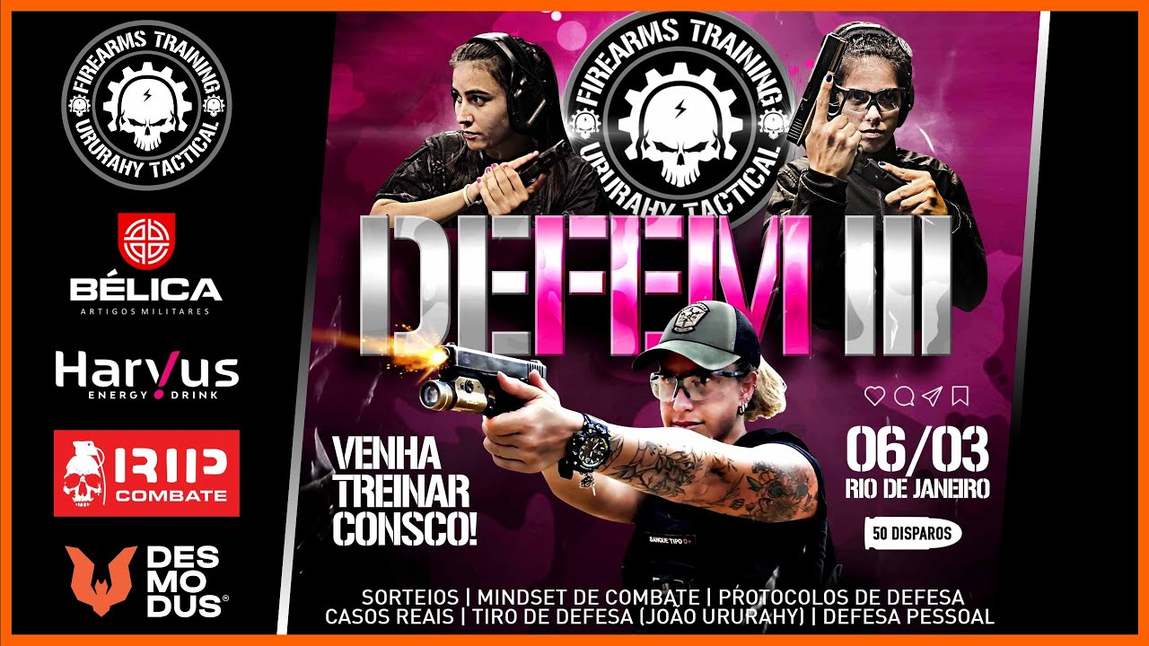 Chamada para o DEFem III - Curso de defesa feminina e tiro