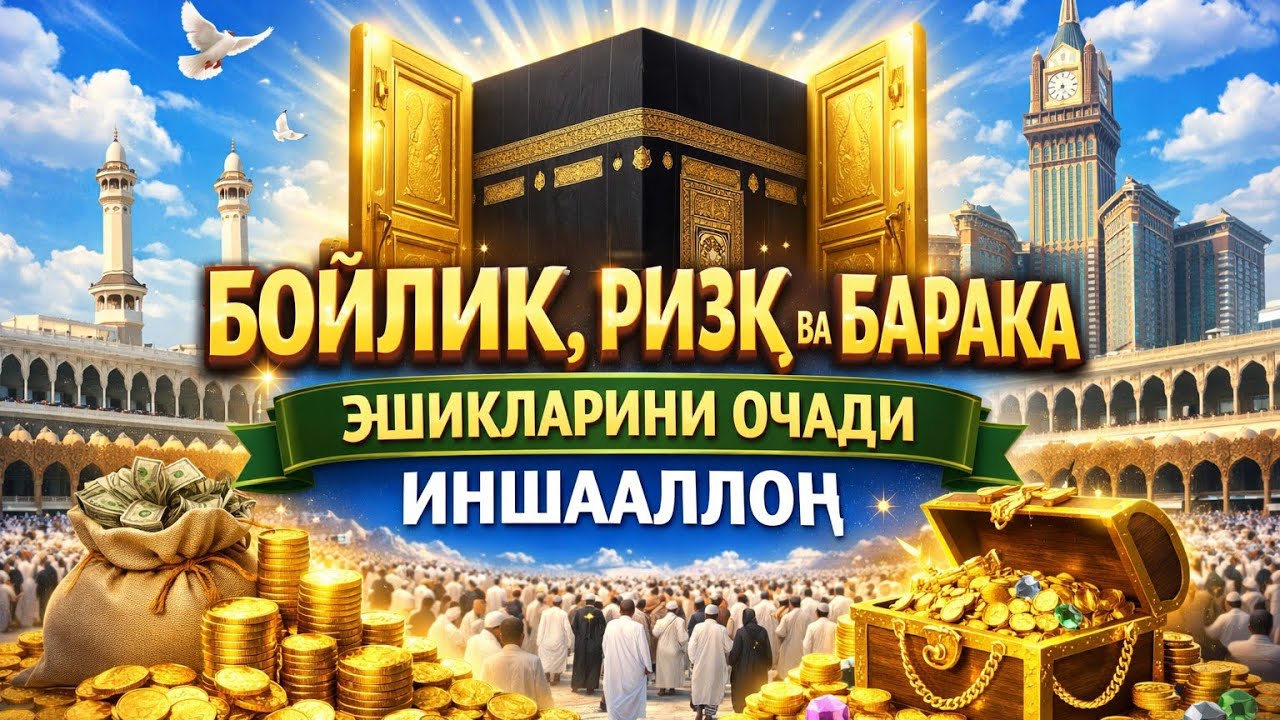 БОЙЛИК, РИЗҚ ВА БАРАКА ЭШИКЛАРИНИ ОЧАДИ ИНШААЛЛОҲ