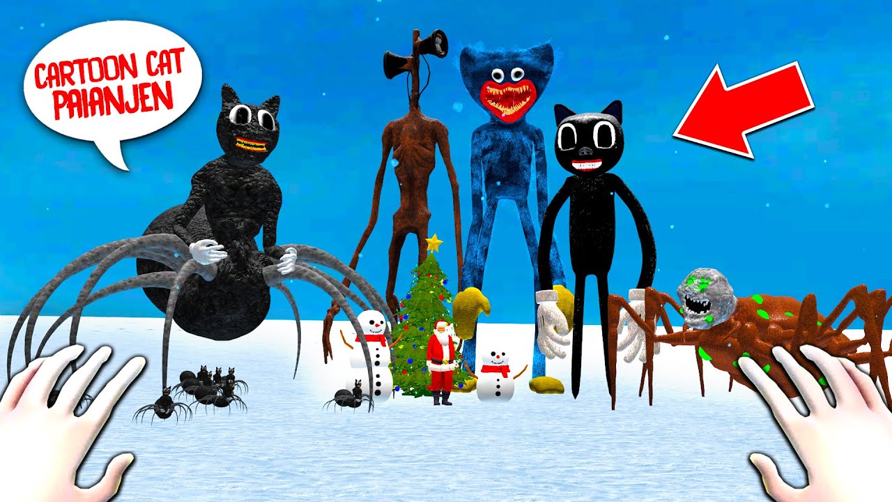 NOUL CARTOON Cat Paianjen + HUGGY la 1 DIMINEATA!
