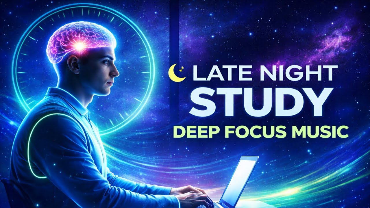 Late Night Study Music 🌙 | 1 Hour Deep Focus Ambience | Alpha Waves for Concentration