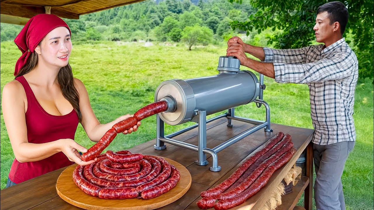 CEO Creates PVC Sausage Machine After Harvesting 50KG Pork | Real Village Craft Skills