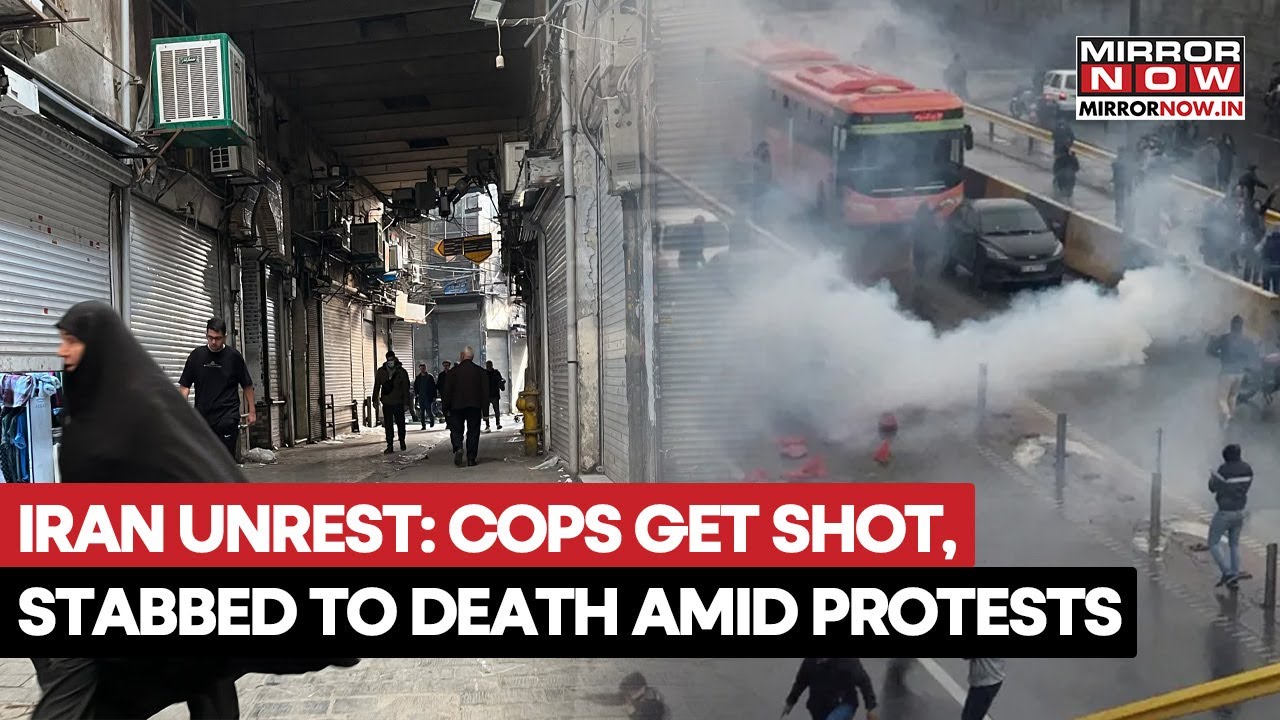 Iran Unrest: 2 On Duty Police Officers Get Shot, Stabbed To Death Amid Economic Protests | Watch