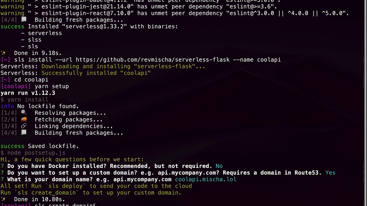 Serverless Flask API application quickstart
