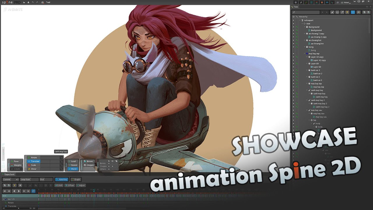 Aircraft - spine 2d showcase