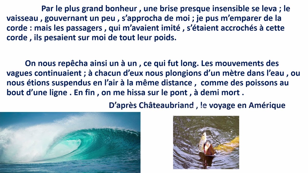 Dégager la structure narrative en cinq étapes :Nouvelle de Chateaubriand-le voyage en Amérique