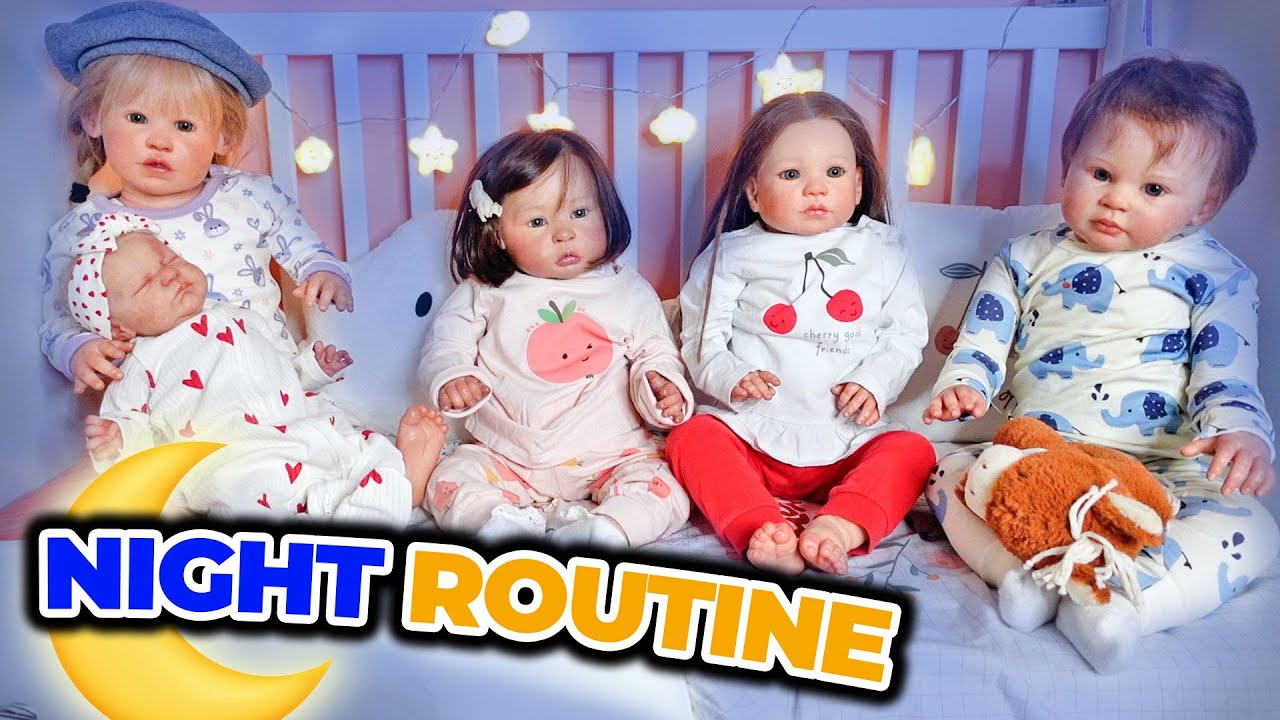 NIGHT ROUTINE con 5 REBORN Toddler & Baby | Cacca, Nanna, Acquisti con Matilde, Bluebelle…
