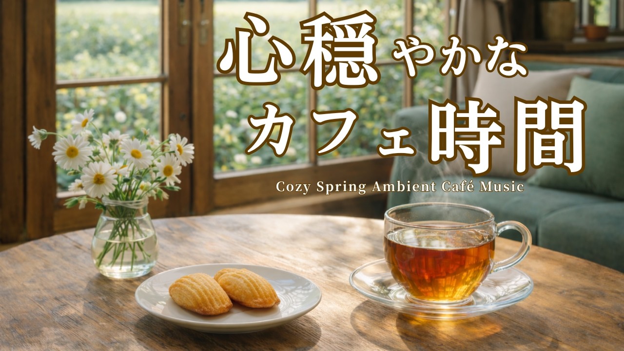 【カフェBGM】心穏やかなカフェ時間｜やさしいピアノとギター｜Relaxing Spring Café Music