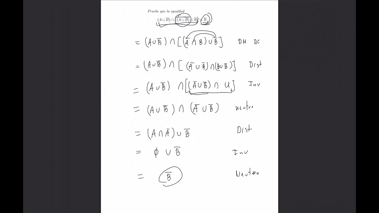 Lógica Matemática. Leyes de conjuntos.
