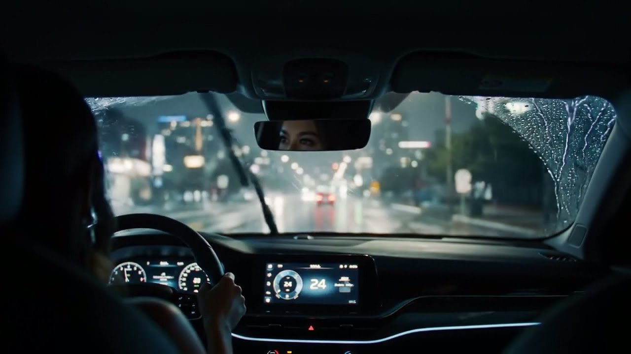 Boring Suburban Rain Driving at Dusk - Dark Screen Sounds for Sleep
