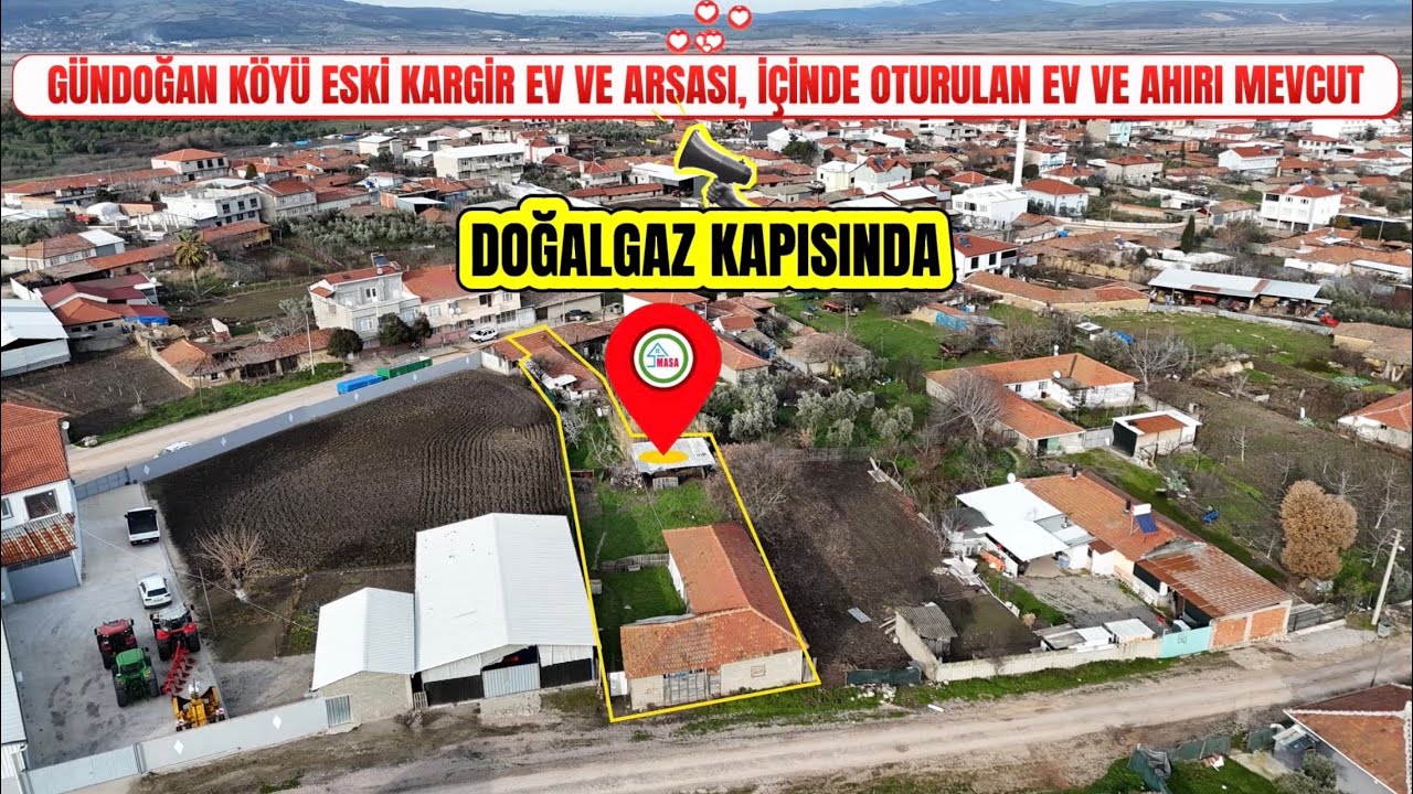 DOĞALGAZ İMKANI OLAN KÖY EVİ 850m2 GÖNEN/GÜNDOĞAN KÖYÜ